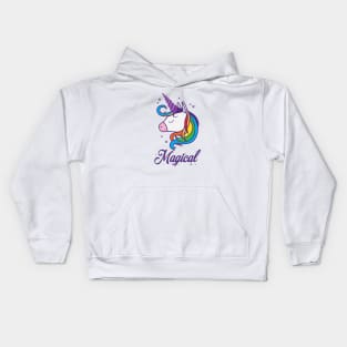 Unicorn side face Magical Kids Hoodie